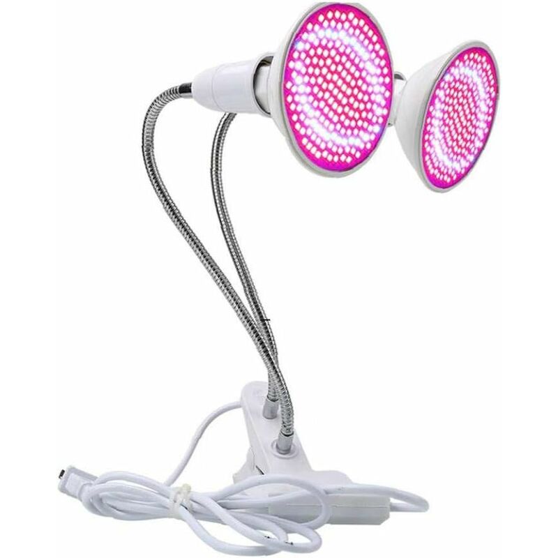 

Lámpara de Clip de Luz de Escritorio de Cultivo de Doble Cabeza 200led Luces de Planta LED Lámpara de Interior de Planta Multifuncional Lámpara de