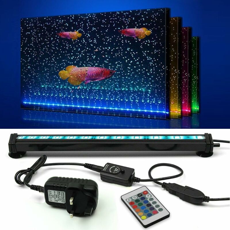 Lampe d'aquarium étanche avec télécommande 5050 LED à changement de couleur avec contrôleur 24 touches pour aquarium d'eau douce et d'eau salée 30 cm
