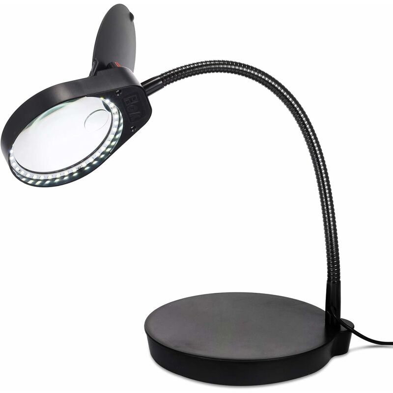 LITZEE Lampe Loupe sur Pied 2 en 1 3x 10x Loupe de lecture avec Support LED 38pcs loupe eclairante pour Lumière du Jour Lumineux Lumières Travaux