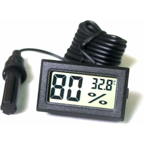 Digital Thermometer Hygrometer Temperature Humidity Gauge with Probe for  Vehicle Reptile Terrarium Fish Tank Refrigerator 20%OFF