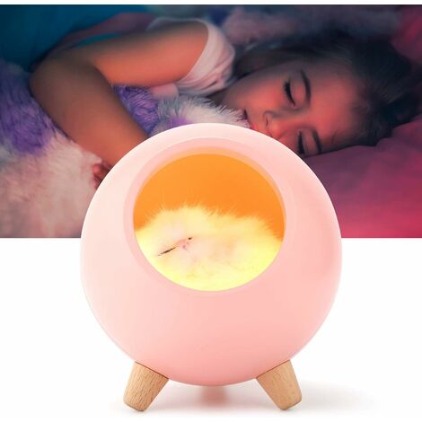 main image of "LITZEE LED Child Nightlight, 6 Year Old Girl Gift, Rechargeable Touch Bedside Lamp, Pregnant Woman Gift Cat Lamp, Child, Baby, (Pink)"