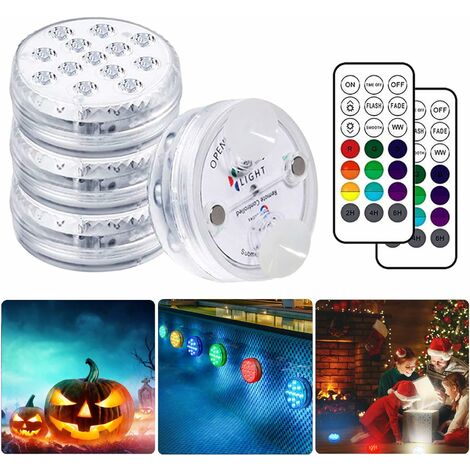 Qoolife Submersible LED Lights Remote Control Battery Powered, RGB Multi  Color Changing Waterproof Light for Pool, Vase Base, Spa, Aquarium, Pond,  Hot