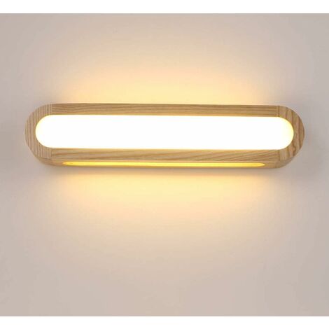 LITZEE LED-Wandleuchte, dimmbare Holzwandleuchte für den Innenbereich, LED-Wandleuchte für Wohnzimmer, Schlafzimmer, Treppe, Flur, Badezimmer (45 cm)