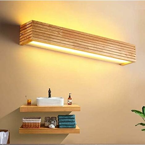 LITZEE LED Wandleuchte Innenbeleuchtung Holz Warmes Licht Wandleuchte Schlafzimmer Wohnzimmer Büro Korridor Wandleuchte (35cm)