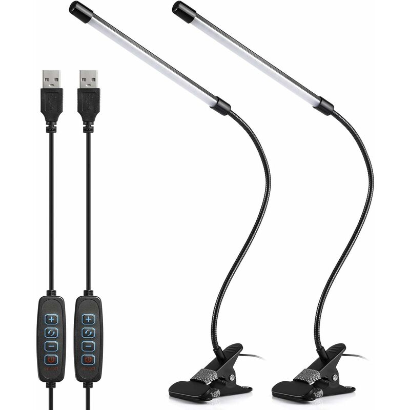 

Lámpara de escritorio con abrazadera de 7 W, lámpara de lectura portátil de cuello de cisne flexible de 360 ​​°, lámpara de escritorio USB, 3 modos y