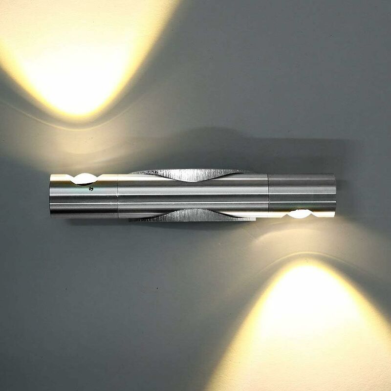 

Lámparas de pared LED de 6W en el interior Moderna lámpara de pasillo plateada hacia arriba y hacia abajo hecha de aluminio Iluminación de aplique