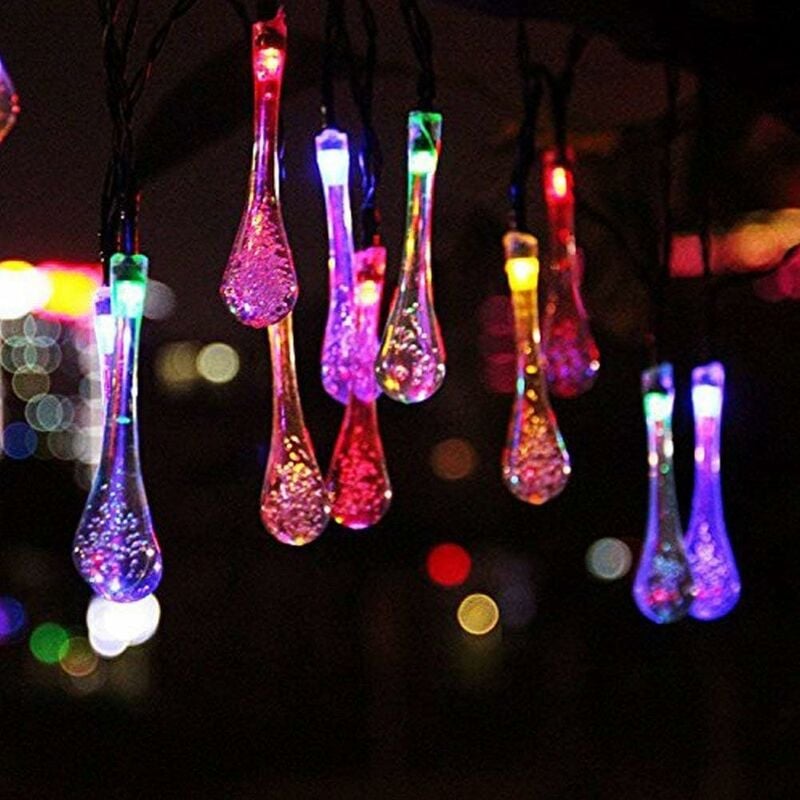 

luces solares para exteriores, multicolor, led, impermeable, batería, guinguette, 6,5 metros, 30 ledes, 8 modos decorativos para jardín, terraza,
