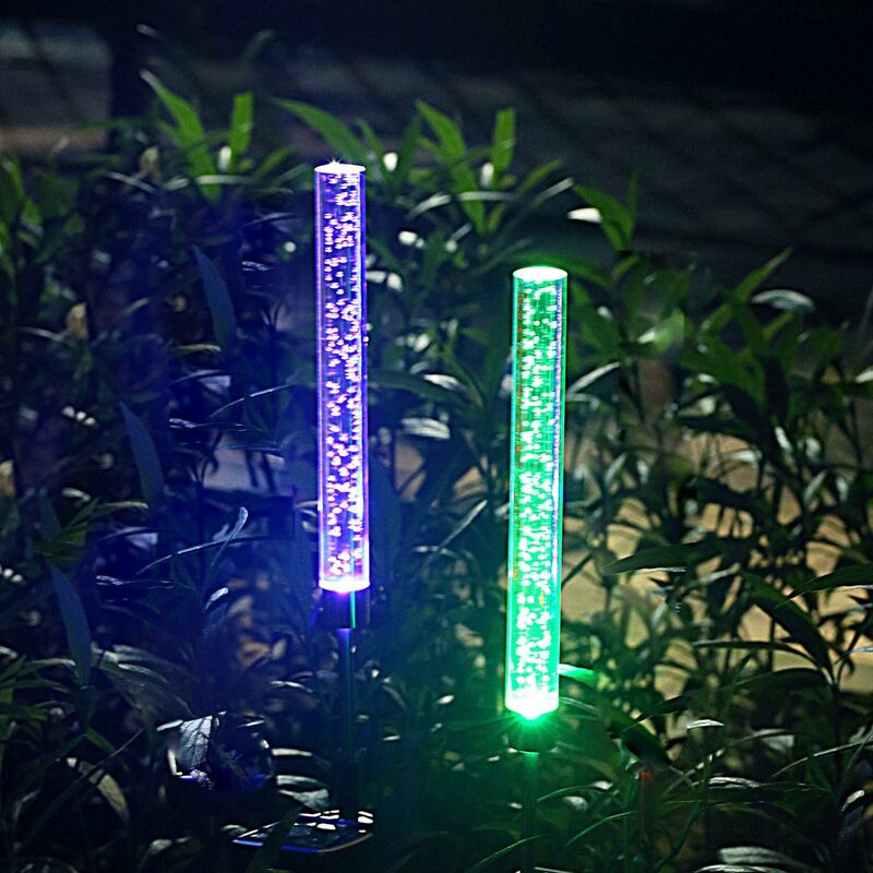 

Luces solares para flores, decoración de jardín, paquete de 2 luces con forma de burbuja