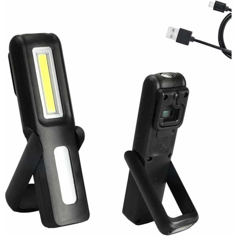 

Luz de trabajo LED recargable, lámparas de inspección COB Lámpara magnética portátil Linterna LED con base magnética y gancho para reparación de