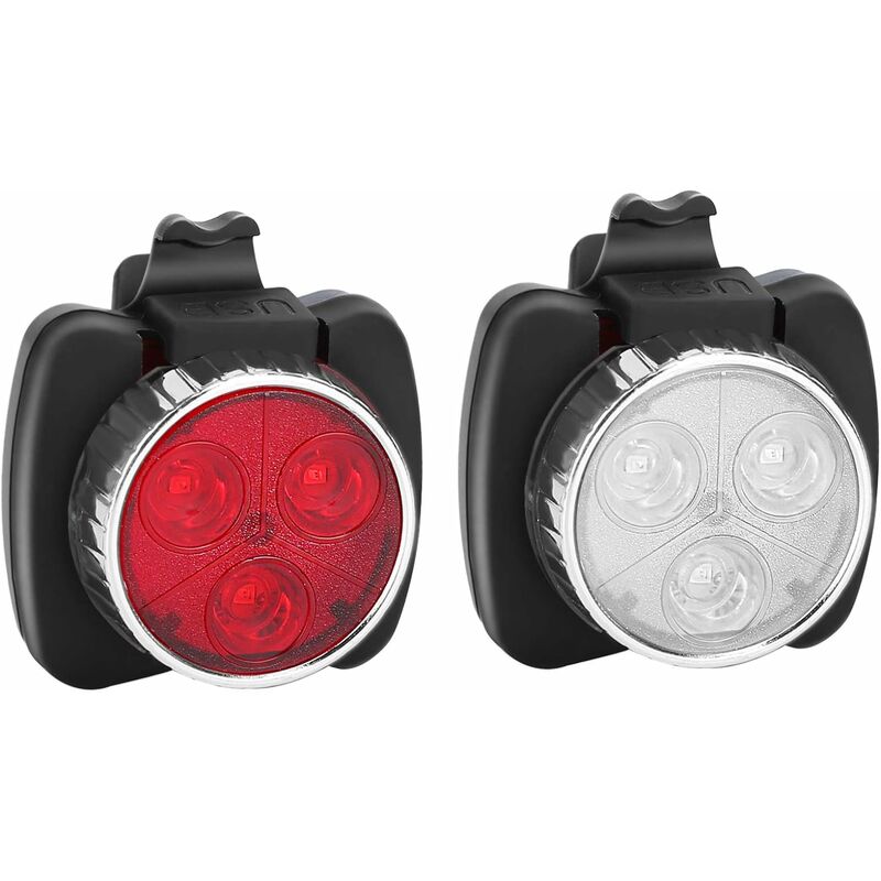 

Luz LED para bicicleta, luz trasera recargable para bicicleta en la parte delantera, 4 modos de brillo, luz USB impermeable a prueba de golpes, para