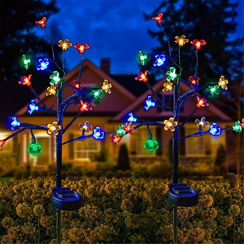 

Luz solar para jardín para exteriores, 2 piezas, luz solar para flores, 20 cuentas de lámpara, Ip65, impermeable, luz de decoración de jardín de flor