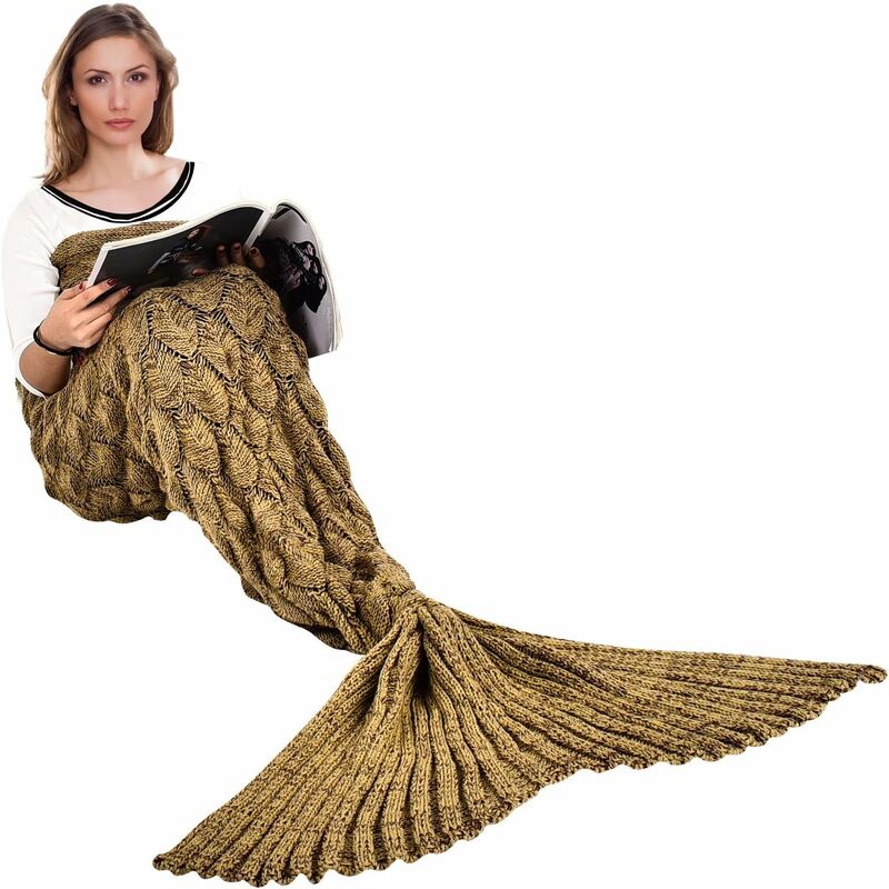 

Manta de cola de sirena para todas las estaciones, cálida manta para sofá cama, edredón, sala de estar, saco de dormir para niños y adultos, escama