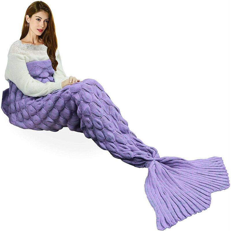 

Manta de cola de sirena para todas las estaciones, cálida manta para sofá cama, edredón, sala de estar, saco de dormir para niños y adultos, escama