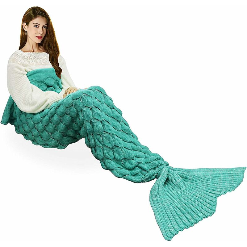 

Manta de cola de sirena para todas las estaciones, cálida manta para sofá cama, edredón, sala de estar, saco de dormir para niños y adultos, escama