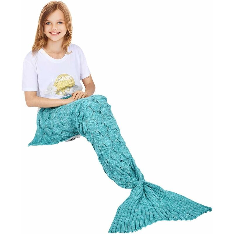 

Manta de cola de sirena para vestir, All Seasons, cálida manta para sofá cama, edredón, sala de estar, saco de dormir para niños, escala de pez, 140