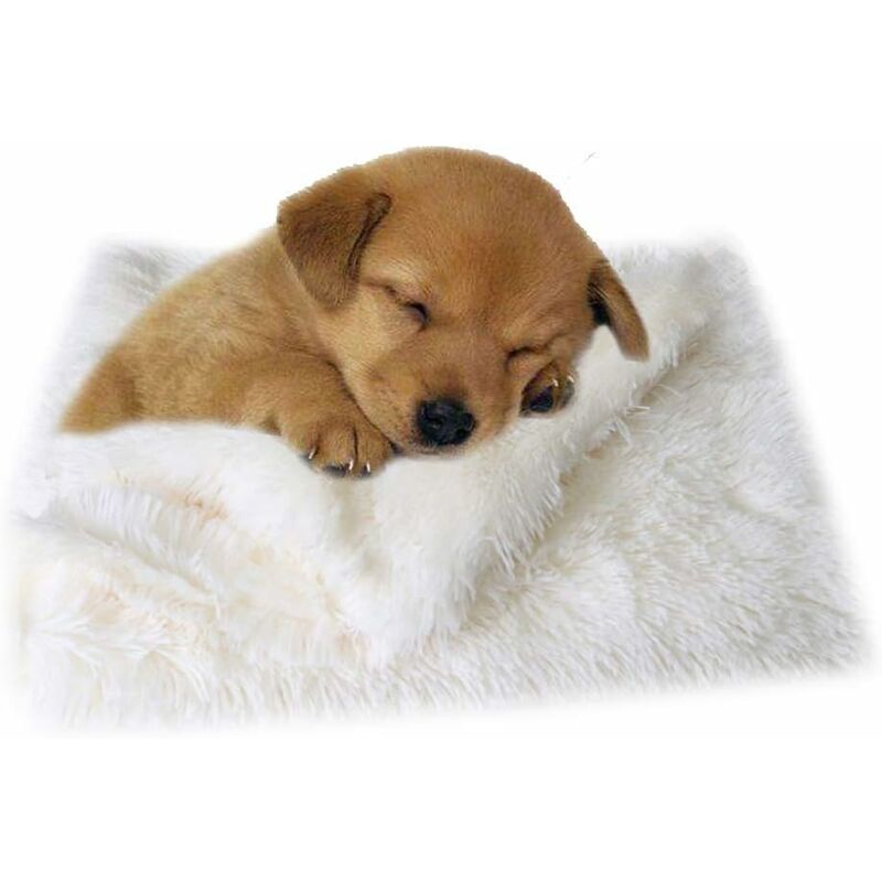 

Manta de forro polar lavable para perro, suave, para perro, gato, XH025 (L, blanco)