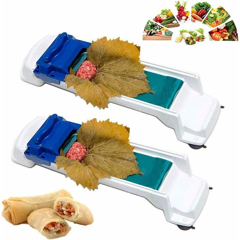 

Máquina enrolladora de sushi, 2 piezas, rodillo de carne vegetal, rodillo de hojas de uva, kit de cocina de bricolaje para principiantes y niños,
