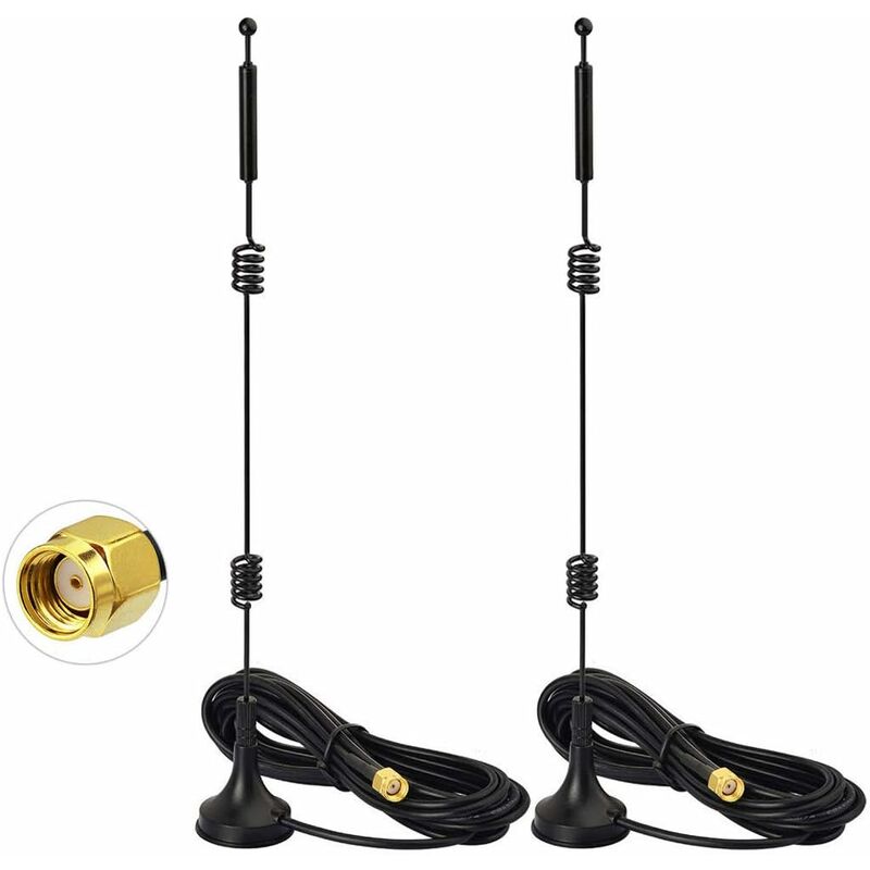 

MIMO RP-SMA Antena WiFi de doble banda 2.4GHz 5GHz 5.8GHz 9dBi Base magnética Compatible con enrutador inalámbrico Extensor de rango WiFi Gateway