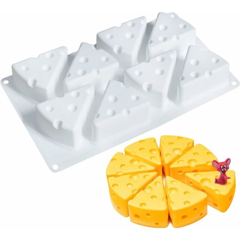 

Molde de silicona para queso de 8 cavidades Molde de queso 3D Molde de pastel Molde de mousse Molde de pastel para pastelería, brownie, gelatina,