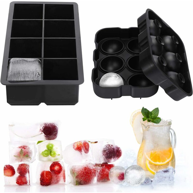

Molde para cubitos de hielo 48 mm Molde para bolas de hielo 45 mm 8 cubos Contenedor para cubitos de hielo Molde para bolas de silicona Esfera 100%