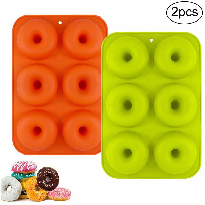 

Moldes de silicona para donas, 2 piezas, molde de silicona para donas, molde antiadherente para pasteles, galletas, bagels, muffins, pasteles para