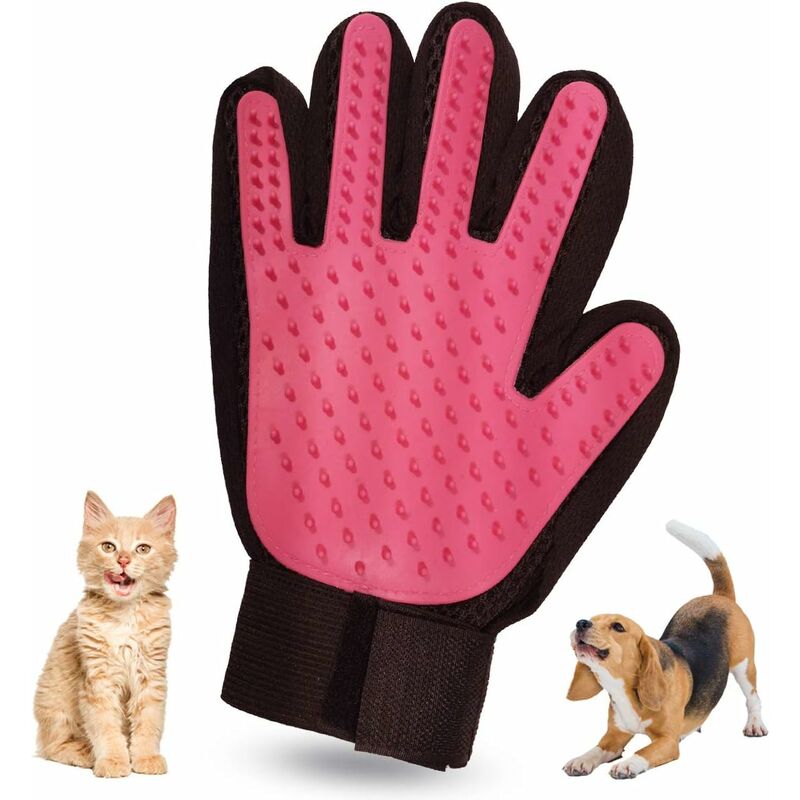 

NA Pet Grooming Glove Depiladora para pelo de gato y perro Herramienta de depilación Puntas de silicona suave para masaje Cepillo y lavado Largo /