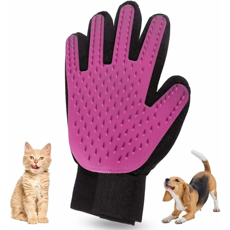

NA Pet Grooming Glove Depiladora para pelo de gato y perro Herramienta para aflojar el molde Puntas de silicona suave para masaje Cepillado y lavado