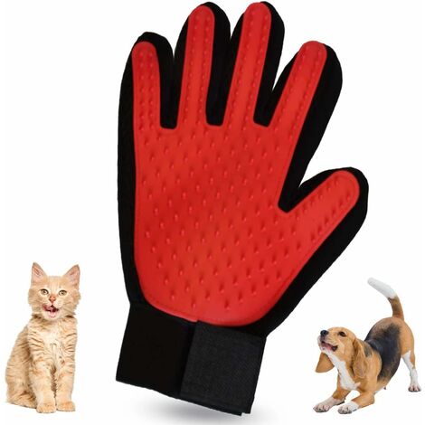 main image of "LITZEE NA Pet Grooming Glove - Effective cleaning glove - Dehedding brush - Soft silicone tips for gentle massage - For cats and dogs with long and short fur"