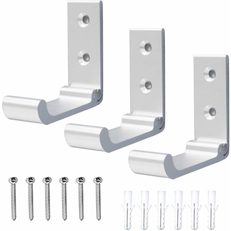 

Nigaga Paquete de 3 ganchos de pared plegables de aluminio para auriculares, soporte de montaje en pared plegable invisible con capacidad para hasta