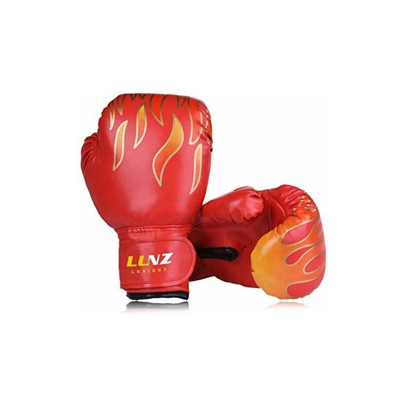 

niños 3-14 años guantes de boxeo guantes de boxeo de cuero 4OZ 6OZ para MMA Muay Thai kickboxing saco de boxeo rojo