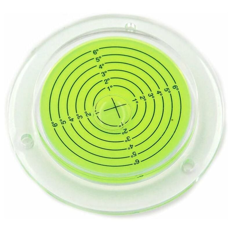 

Nivel de burbuja redondo, redondo con orificios de montaje para autocaravanas, verde, 100 mm