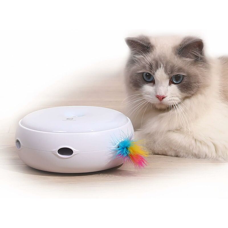 

Nueva versión silenciosa Juguete interactivo para gatos Juegos automáticos para gatos Juego de remolinos de plumas Apartamento para gatitos Pilas de