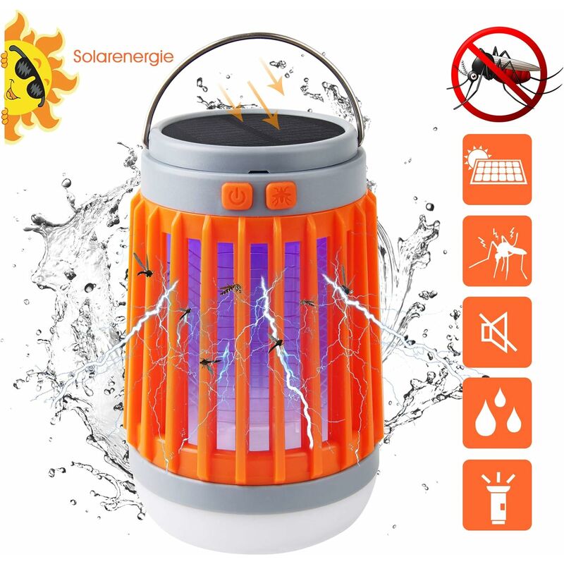 

Outdoor Lighting Mosquitera 3 en 1 Luz de camping repelente de mosquitos Naranja