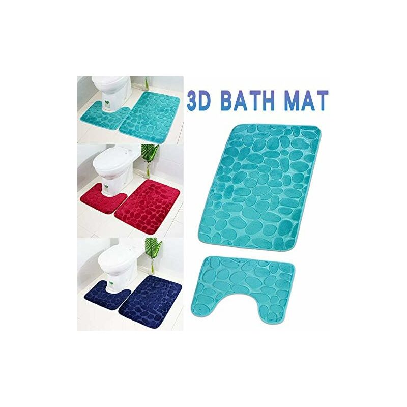 

Paquete de 2 alfombrillas de baño antideslizantes y alfombras de pedestal para baño lavables a máquina (50 * 80 + 40 * 50 cm) Gris