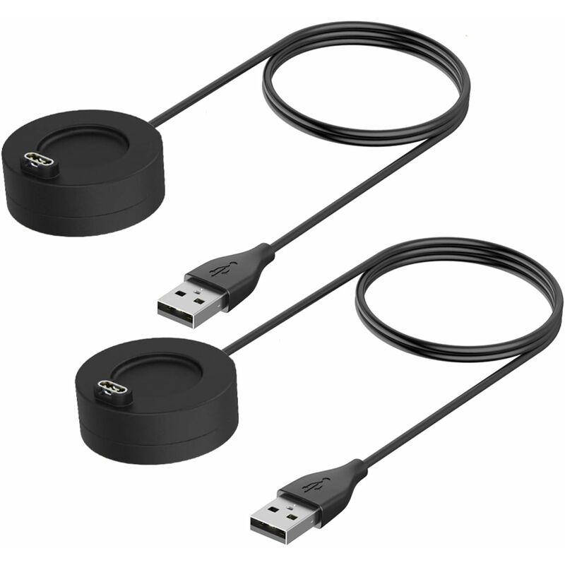 

[paquete de 2] Cable de carga USB compatible con Garmin Vivoactive 3 / Fenix ​​5 / 5X, accesorios de cable de carga USB de repuesto premium Negro