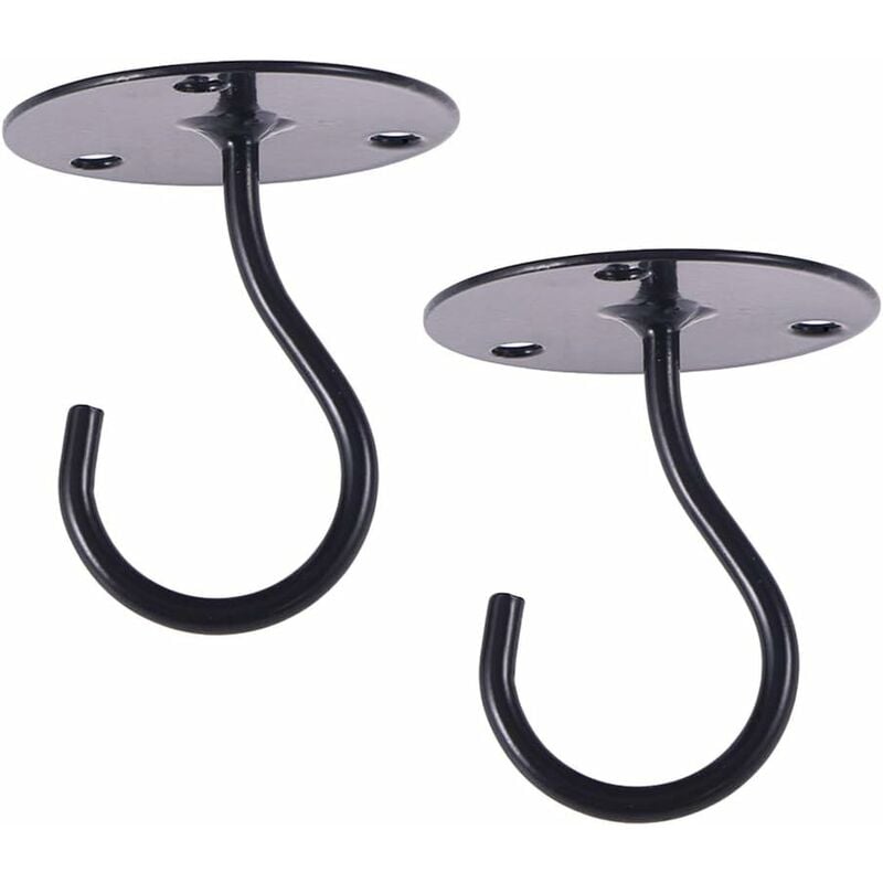 

Litzee - Paquete de 2 ganchos de techo resistentes para plantas colgantes, comederos de pájaros, linternas, macetas, ganchos de decoración para