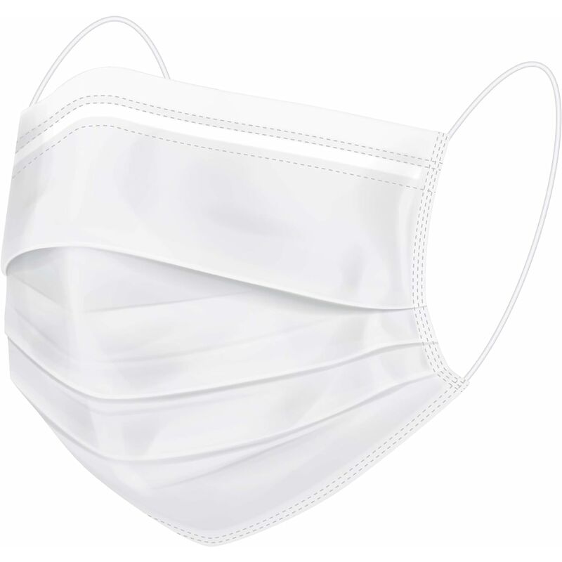 

Paquete de 50 mascarillas bucales y nasales desechables de 3 capas, color blanco 3