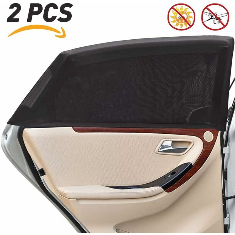 

Parasoles automáticas para ventana lateral trasera, parasol de coche para bebés, niños y perros, universal para visera de coche, 2 piezas, negro