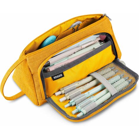 Angoo Multi Zone Pen Pencil Case Bag Novelty Slot Net Pens Holder