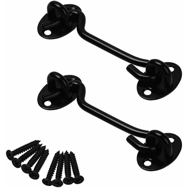 

Pestillo de puerta con ojo de gancho de cabina de 2 piezas de acero inoxidable con tornillos de 4 pulgadas para puertas de garaje Puerta de cobertizo