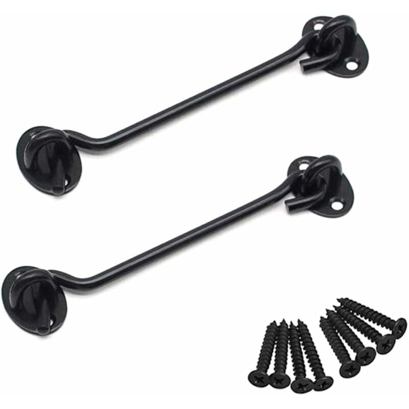 

Pestillo de puerta con ojo de gancho de cabina de 2 piezas de acero inoxidable con tornillos de 6 pulgadas para puertas de garaje Puerta de cobertizo