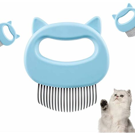 main image of "LITZEE Pet Brush, Dog Brush, Cat Brush, Cat Brush and Massage Comb, Pet Comb and Massage Brush, Blue Hair Brush"