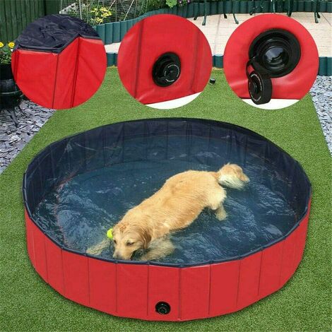 LITZEE Piscine pour Chien Pliable Bassin de Baignade PVC pour Chien/Chat/Animaux de Compagnie Piscine Chien Portable Baignoire Extérieur/Intérieur (120 x 30cm)