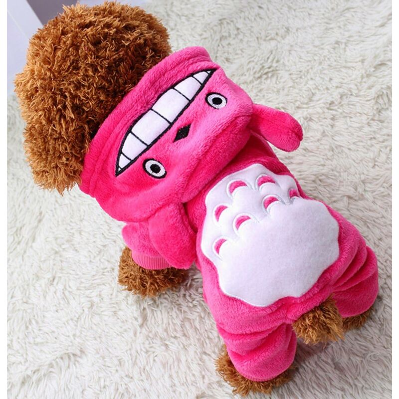 

Pooch Dog Ropa para mascotas Sudadera Camisa cálida Abrigo de otoño Abrigo de otoño para perros Ropa de moda Mono, Rosa, L.