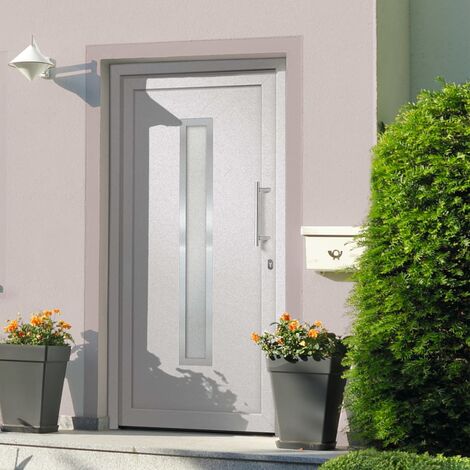 LITZEE Porte d'entrée Blanc 98x208 cm