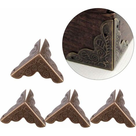 24Pcs Furniture Corner Protector 18mm Antique Bronze Triangle Edge  Decorative Metal Corner Guard for Storage Box Jewelry Case Cabinet Coffee  Table Wooden Chest 