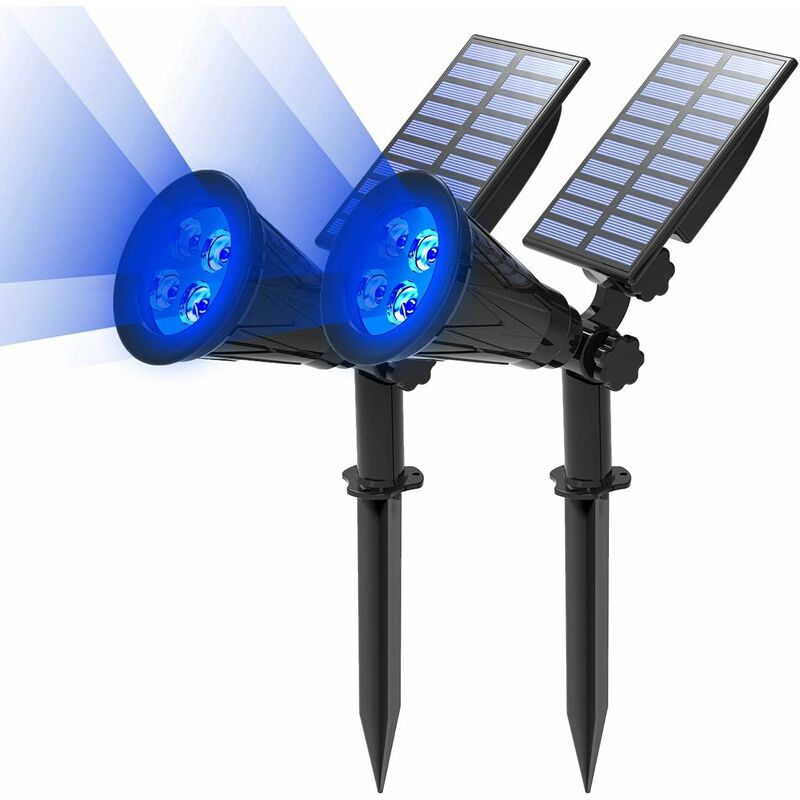 

Proyector solar LED, lámpara solar 2 en 1 4 LED, lámpara de jardín al aire libre IP65 impermeable, luz de iluminación de seguridad de paisaje para