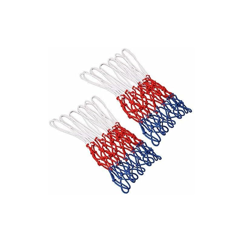 

Red de baloncesto multicolor de 2 piezas, red de aro de baloncesto, red de cesta de repuesto, red de baloncesto de 12 hebillas adecuada para aros de