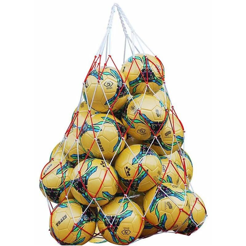 

Red de pelota de fútbol, ​​cinturón portátil duradero de fútbol, ​​baloncesto, voleibol, bolsa de red de transporte de pelota.