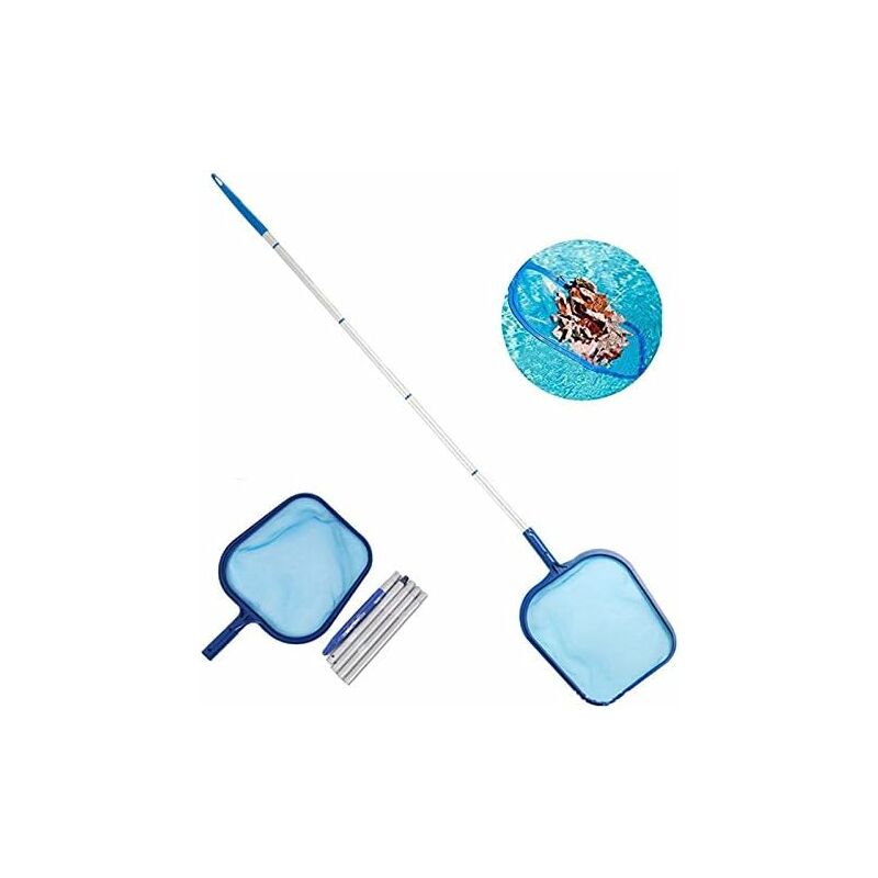 

Red para piscina, red para piscina, juego de espumadera para piscina, red de hojas con pantalla de malla fina y varilla de aluminio de 120 cm, juego
